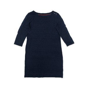 Paraphrase Womens Sz M Navy Blue Pullover 3/4 Sleeve Striped Bodycon Shift Dress
